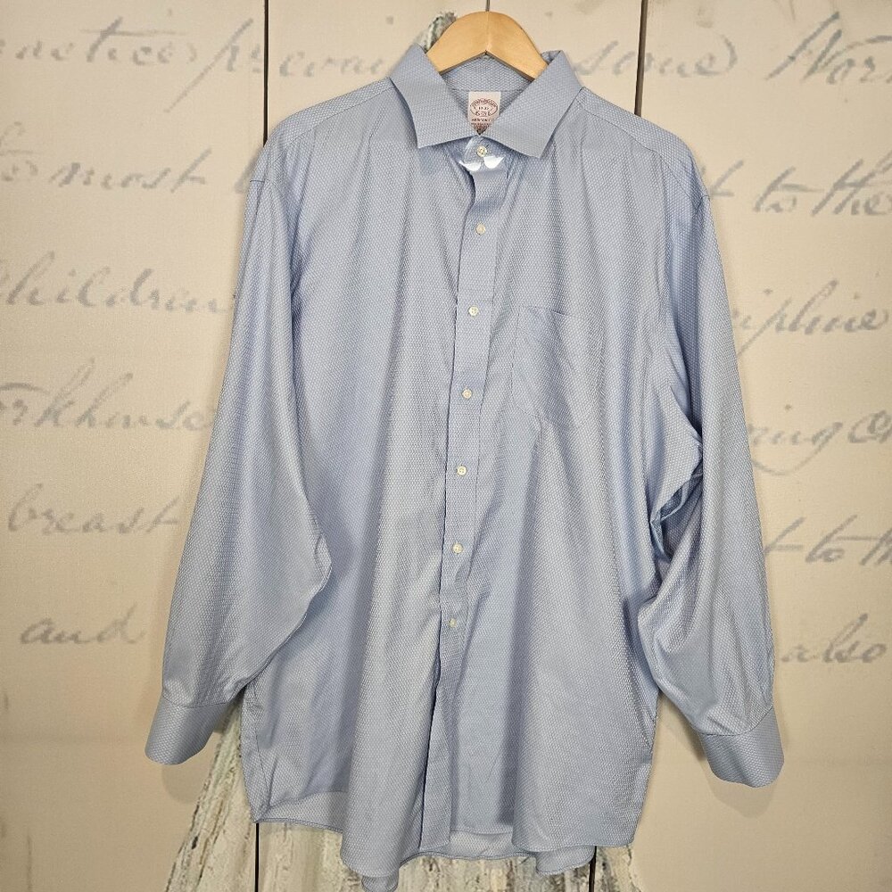 Lot of 2 Brooks Brothers Madison Fit Shirts Size 18-35 Blue Long Sleeve - Picture 2 of 10